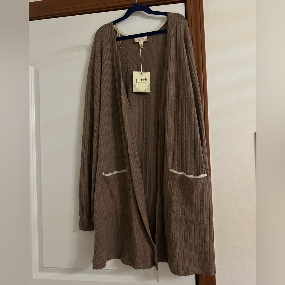 Cute brown cardigan/loungewear- By Blu Pepper